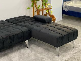 Sofá Cama chaiselongue Negro - Nuevo