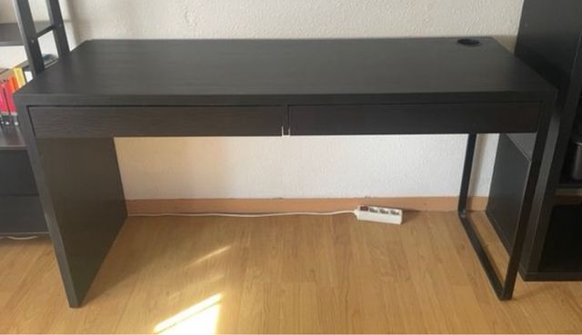 Escritorio Doble Ikea Micke Negro/Marrón