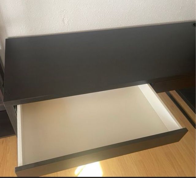 Escritorio Doble Ikea Micke Negro/Marrón