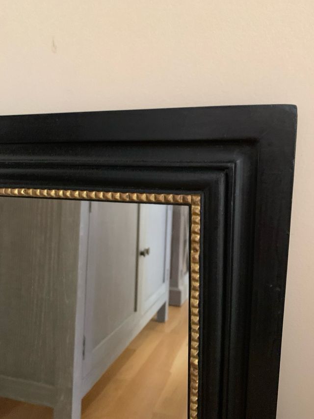 Espejo ZARA HOME negro borde dorado