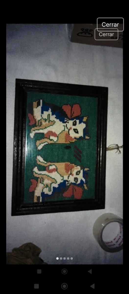 Tapiz antiguo gatos (más de 60 años)