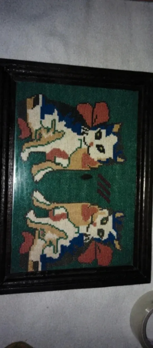 Tapiz antiguo gatos (más de 60 años)