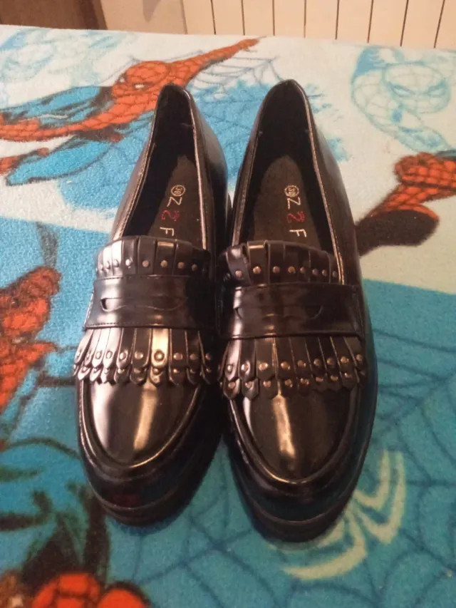 Mocasines plataforma negros talla 39