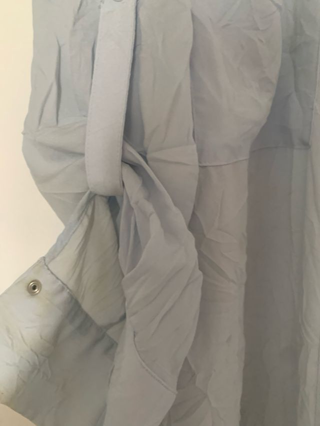 Vestido camisero largo azul Zara