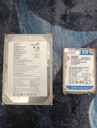 Disco Duro WD 500GB Scorpio Blue + Seagate 80 GB