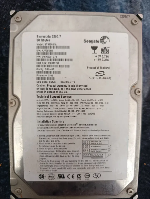 Disco Duro WD 500GB Scorpio Blue + Seagate 80 GB