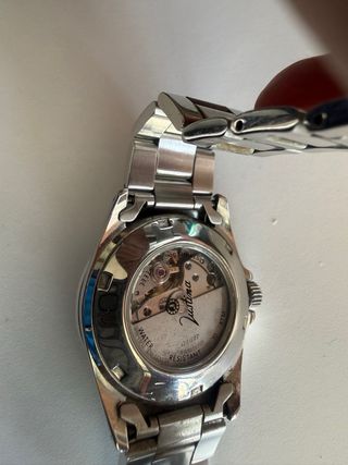 Reloj Justina Automático Plata y Blanco