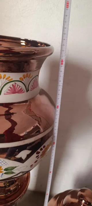 Conjunto jarrones cerámica vidriada