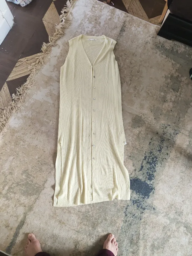 Chaleco largo amarillo talla única