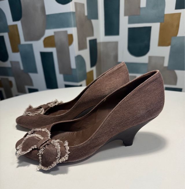 Pura López T39 Zapatos Tacón Marrón