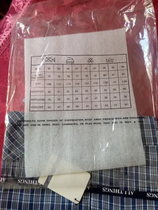 Camisa AllThings Cuadros Azul  Talla L 52/54