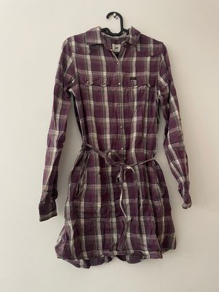 Vestido Camisero Lee Morado Cuadros