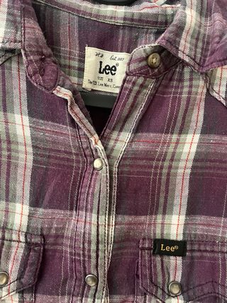 Vestido Camisero Lee Morado Cuadros