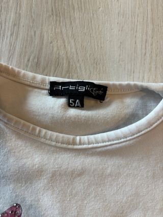 Maglietta Artigli bambina bianca con manica lunga