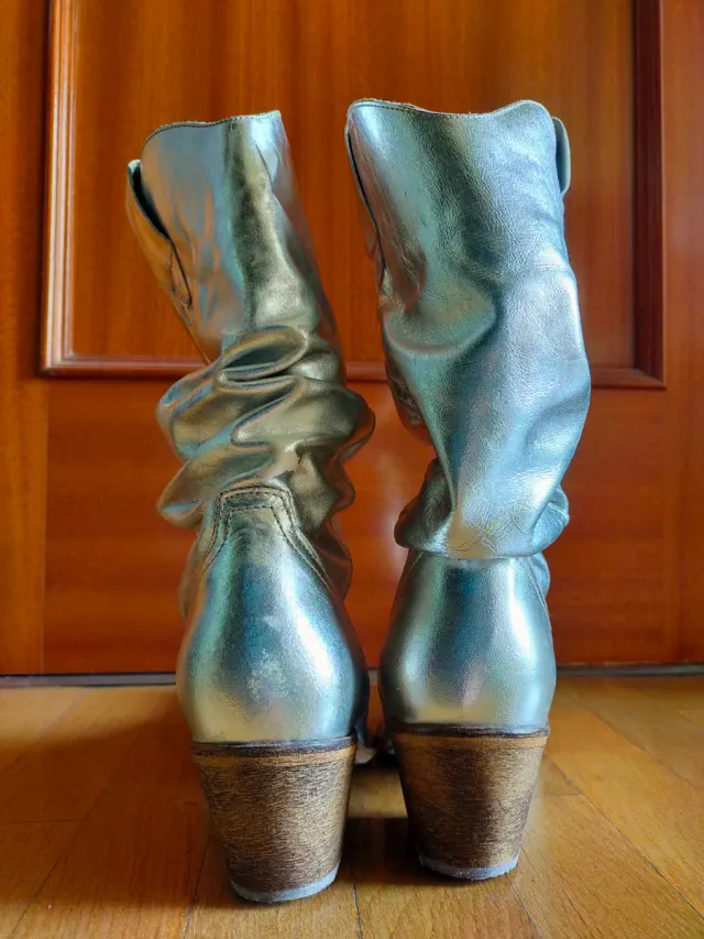 Stivali da cowboy argentati taglia 39