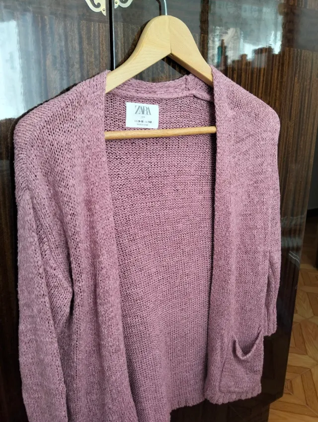 Cárdigan Zara rosa tejido