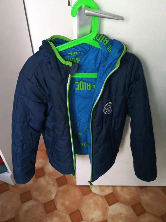 Chaqueta esquí niño azul reversible talla 8