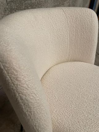 Taburete de bar Ray Bouclé blanco y metal negro, H65