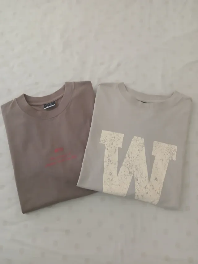 2 Camisetas Manga Corta Marrón y Gris