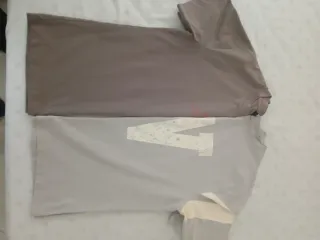 2 Camisetas Manga Corta Marrón y Gris