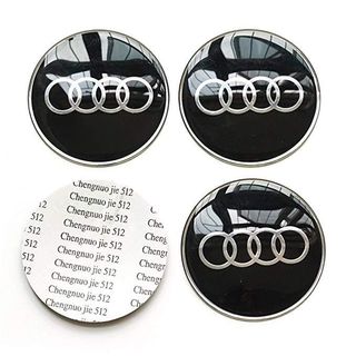 4 chapas de centros de rueda AUDI negro 65mm