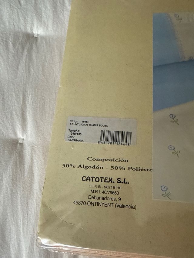 Juego sábanas vintage D'Art naranja/blanco