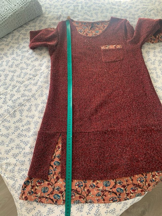 Vestido manga francesa estampado