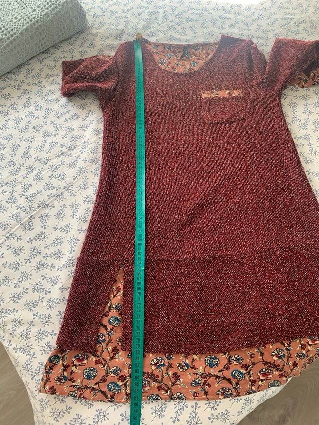 Vestido manga francesa estampado