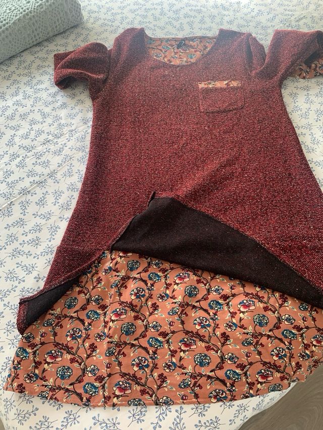 Vestido manga francesa estampado