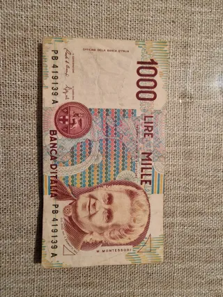 Billetes España 1000, 100, 50 Pesetas + Lira Itali