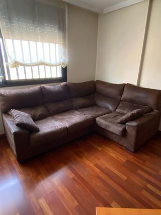 Sofá Rinconera Marrón Suede