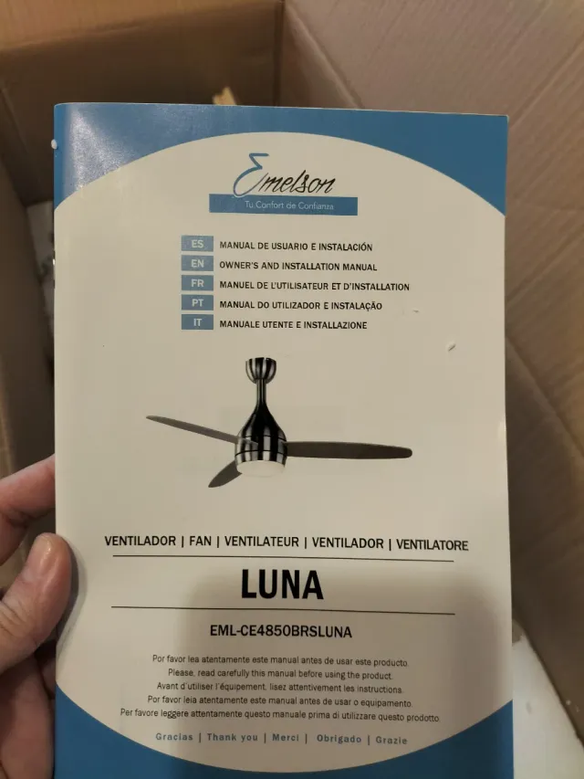 Ventilador de techo Emelson Luna 3 Aspas con luz