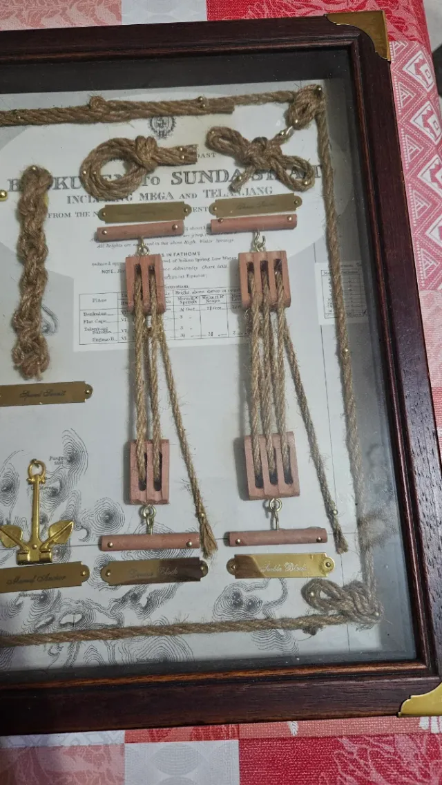 Cuadro Nudos Marinos, Barco ,Mapa y accesorios