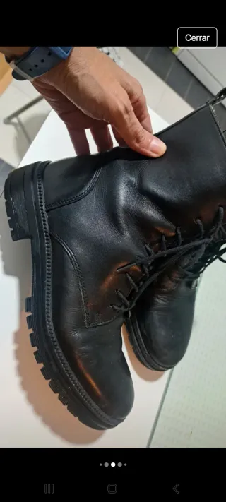 Botín negro mujer. Piel, muy cómodo.Suela ok
