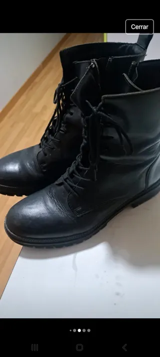 Botín negro mujer. Piel, muy cómodo.Suela ok