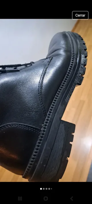Botín negro mujer. Piel, muy cómodo.Suela ok