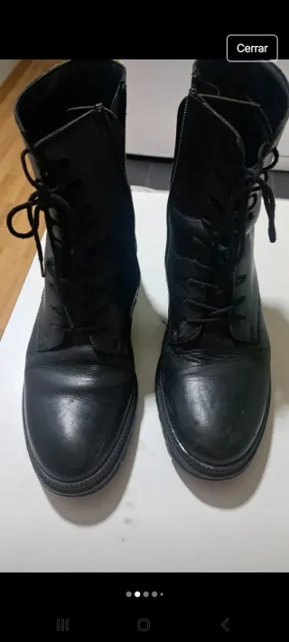 Botín negro mujer. Piel, muy cómodo.Suela ok