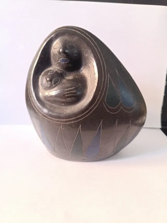 Figura terracota madre e hijo