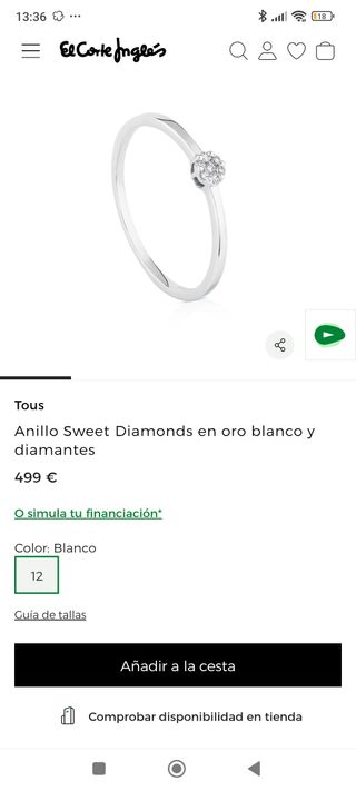 Anillo Tous oro y diamantes