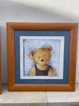 Conjunto 4 Quadros Ursos Criança