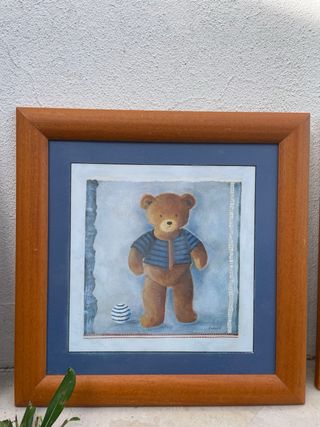 Conjunto 4 Quadros Ursos Criança