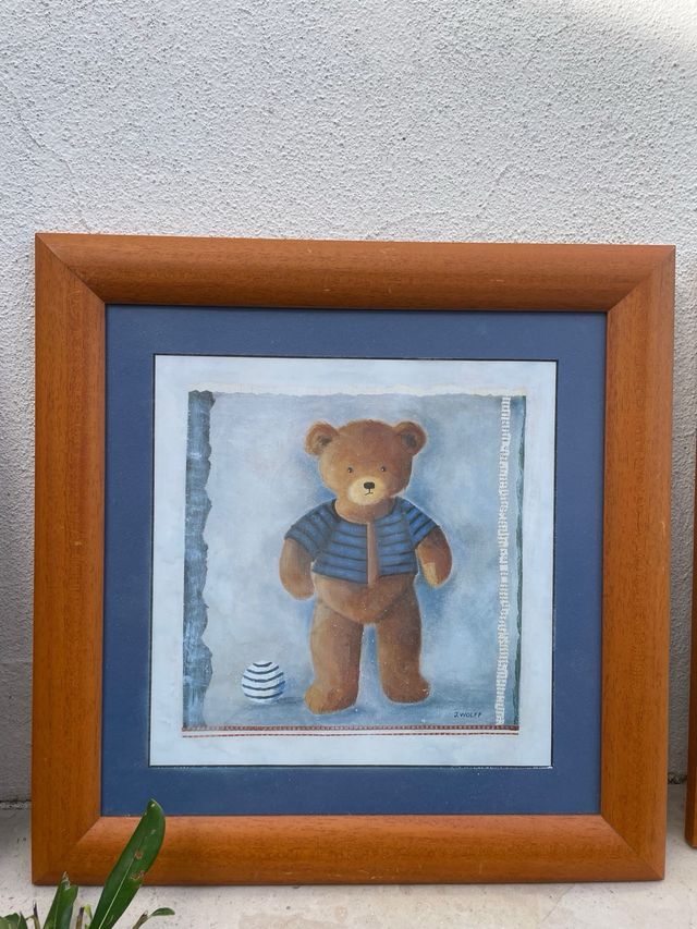 Conjunto 4 Quadros Ursos Criança