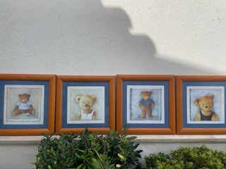 Conjunto 4 Quadros Ursos Criança