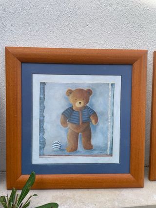 Conjunto 4 Quadros Ursos Criança
