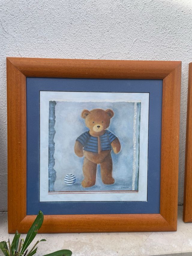 Conjunto 4 Quadros Ursos Criança