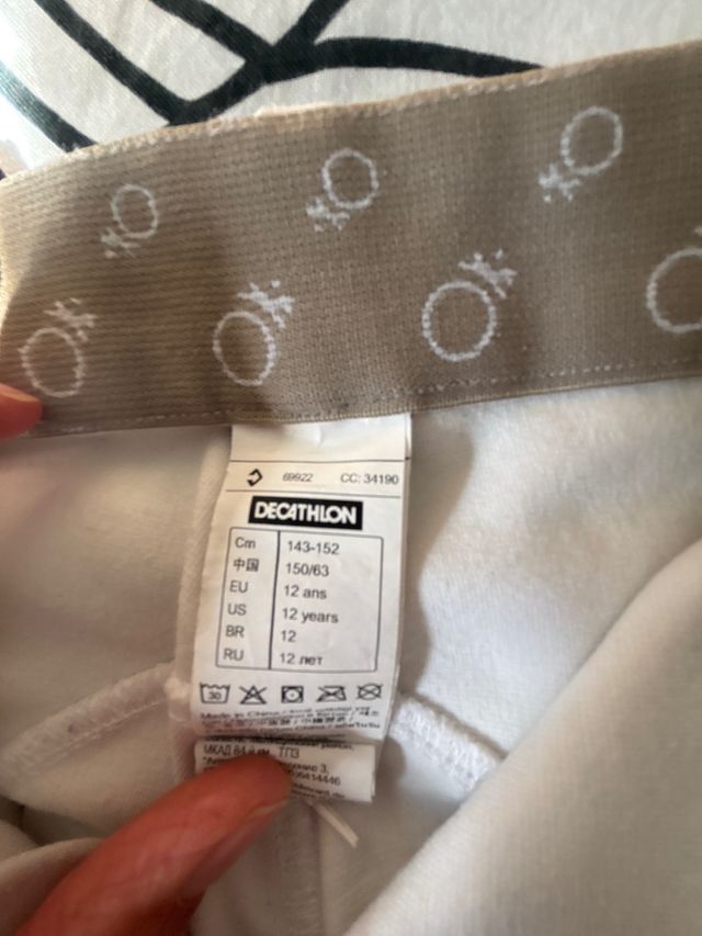 Pantalón equitación Decathlon T12 blanco
