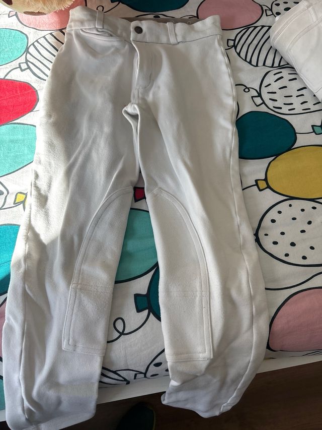 Pantalón equitación Decathlon T12 blanco