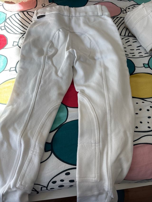 Pantalón equitación Decathlon T12 blanco