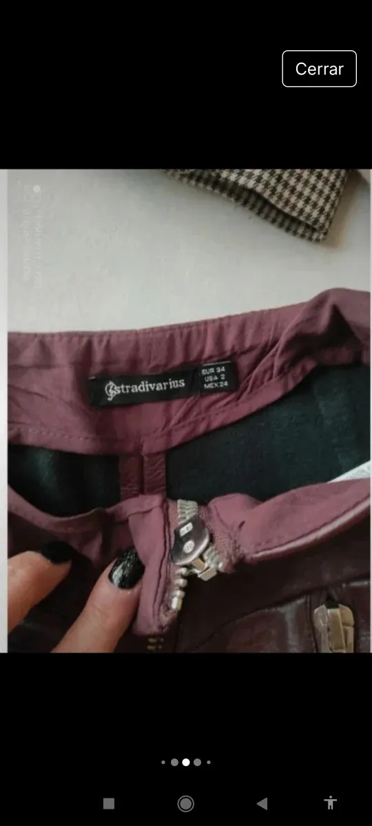 Falda burdeos piel ecológica