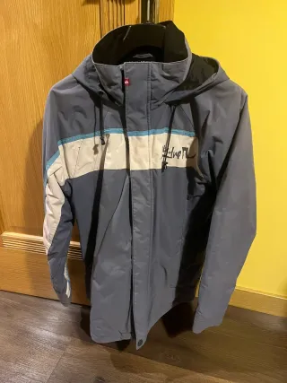 Abrigo Quiksilver Talla 16 Gris y Beige